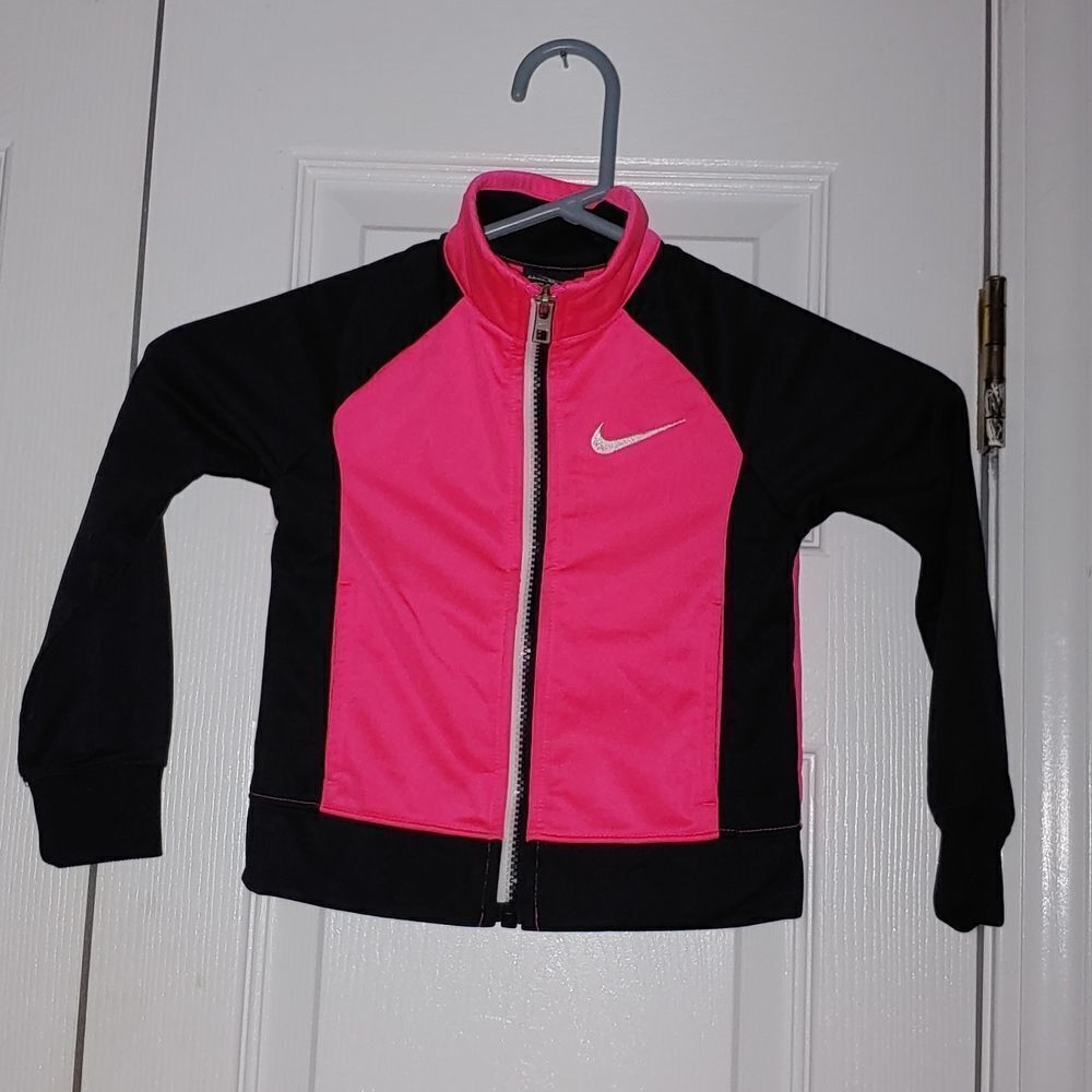 Nike Neon Pink Black  Zip Up Jacket Sz 3T NWOT
